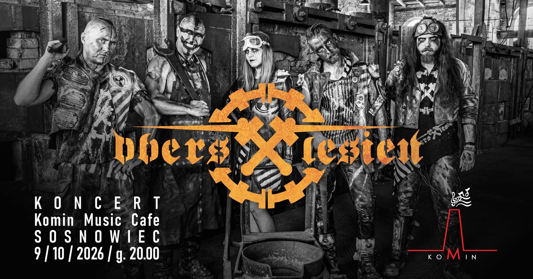 plakat koncertu Oberschlesien w Komin Music Cafe w Sosnowcu