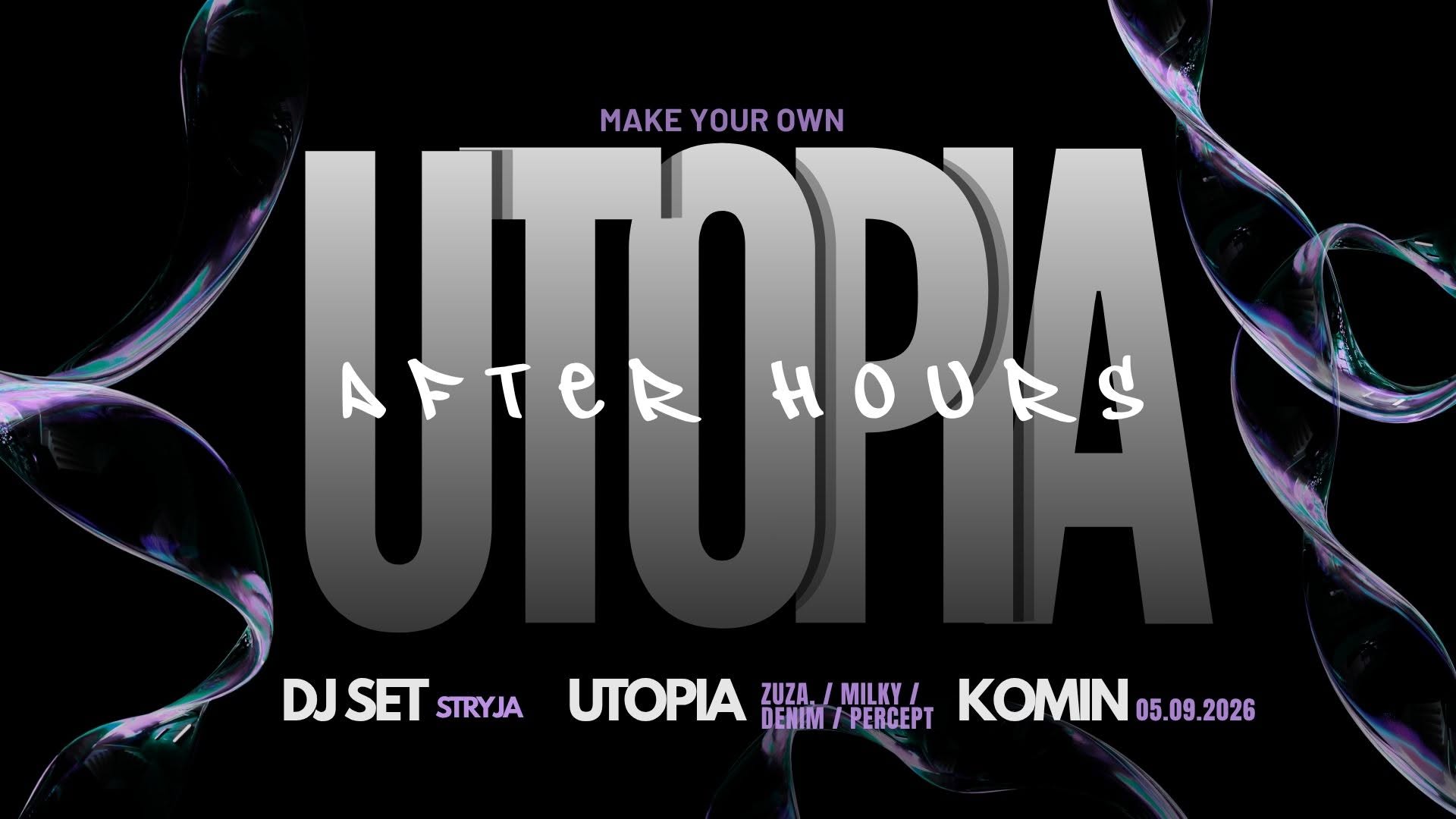 Plakat wydarzenia Utopia After Hours w Komin Music Cafe